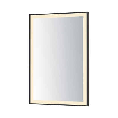 Framed LED Wall Mirror in Black (36-Inch/24-Inch).