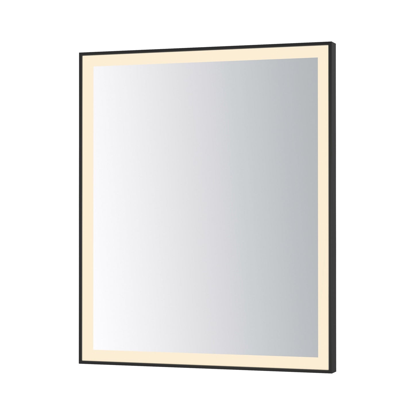 Framed LED Wall Mirror in Black (36-Inch/30-Inch).