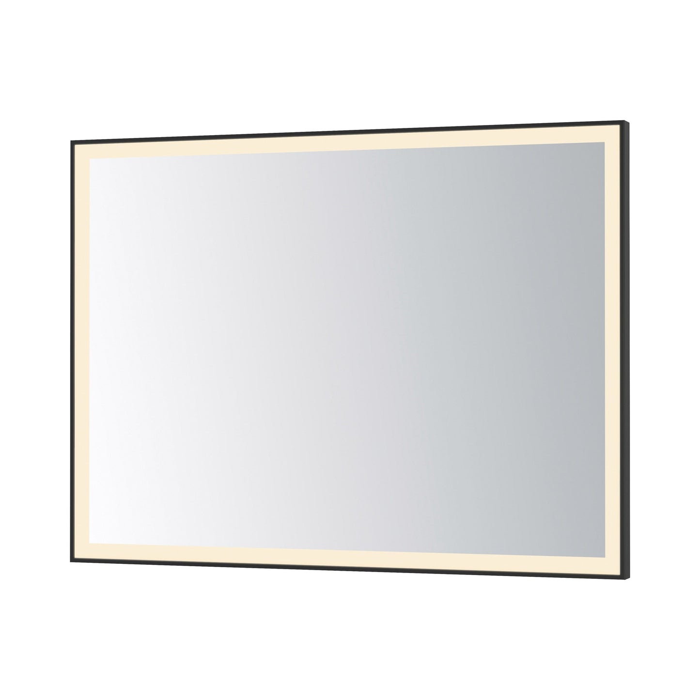 Framed LED Wall Mirror in Black (36-Inch/48-Inch).