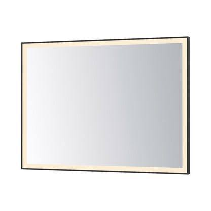 Framed LED Wall Mirror in Black (36-Inch/48-Inch).