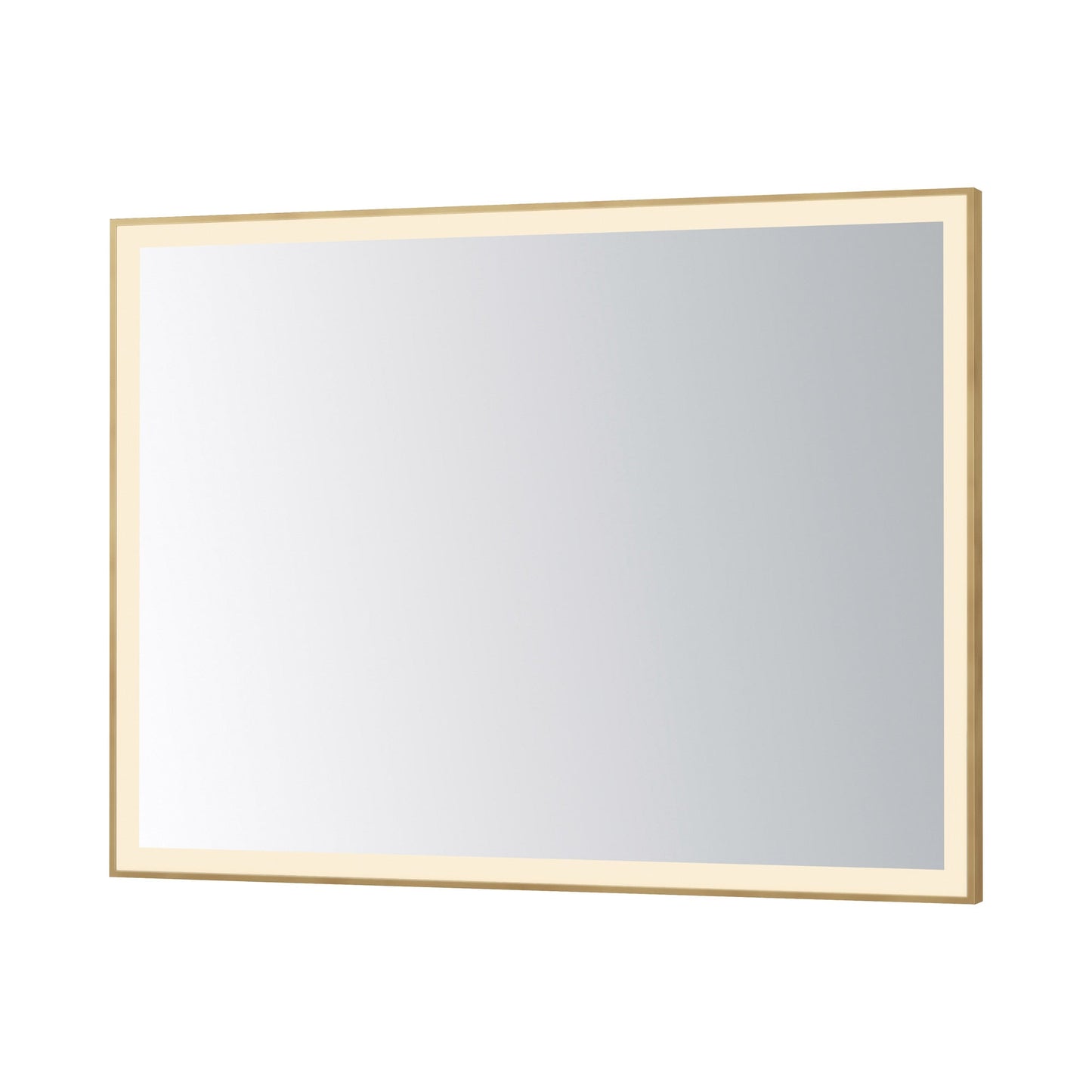 Framed LED Wall Mirror in Gold (36-Inch/48-Inch).