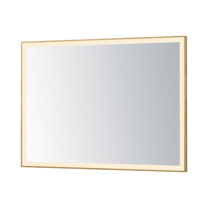 Framed LED Wall Mirror in Gold (36-Inch/48-Inch).