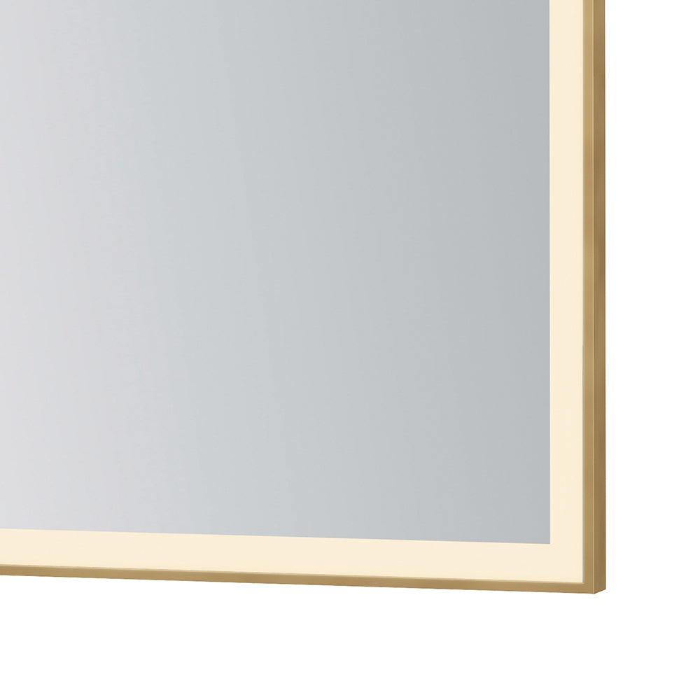 Framed LED Wall Mirror in Detail.