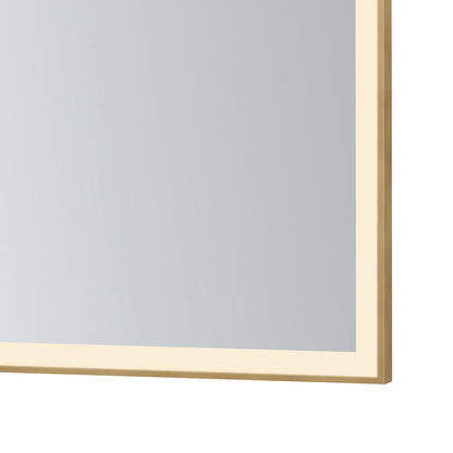 Framed LED Wall Mirror in Detail.
