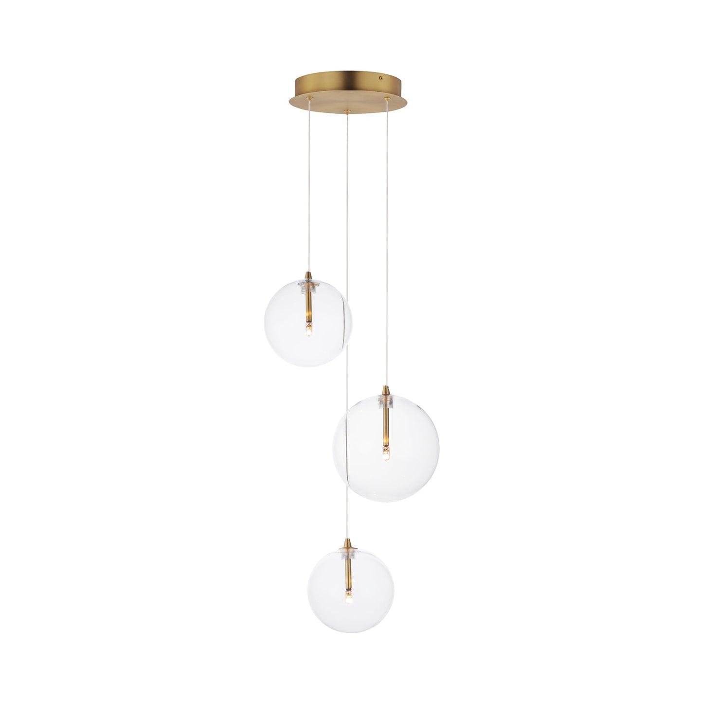 Global Multi Light Pendant Light in Natural Aged Brass.