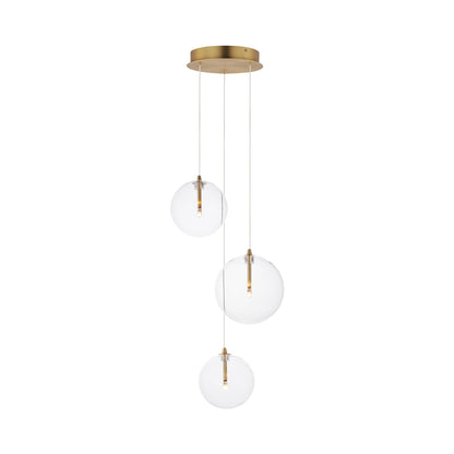 Global Multi Light Pendant Light in Natural Aged Brass.