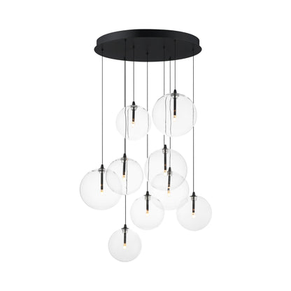 Global Multi Light Pendant Light in Black (9-Light).