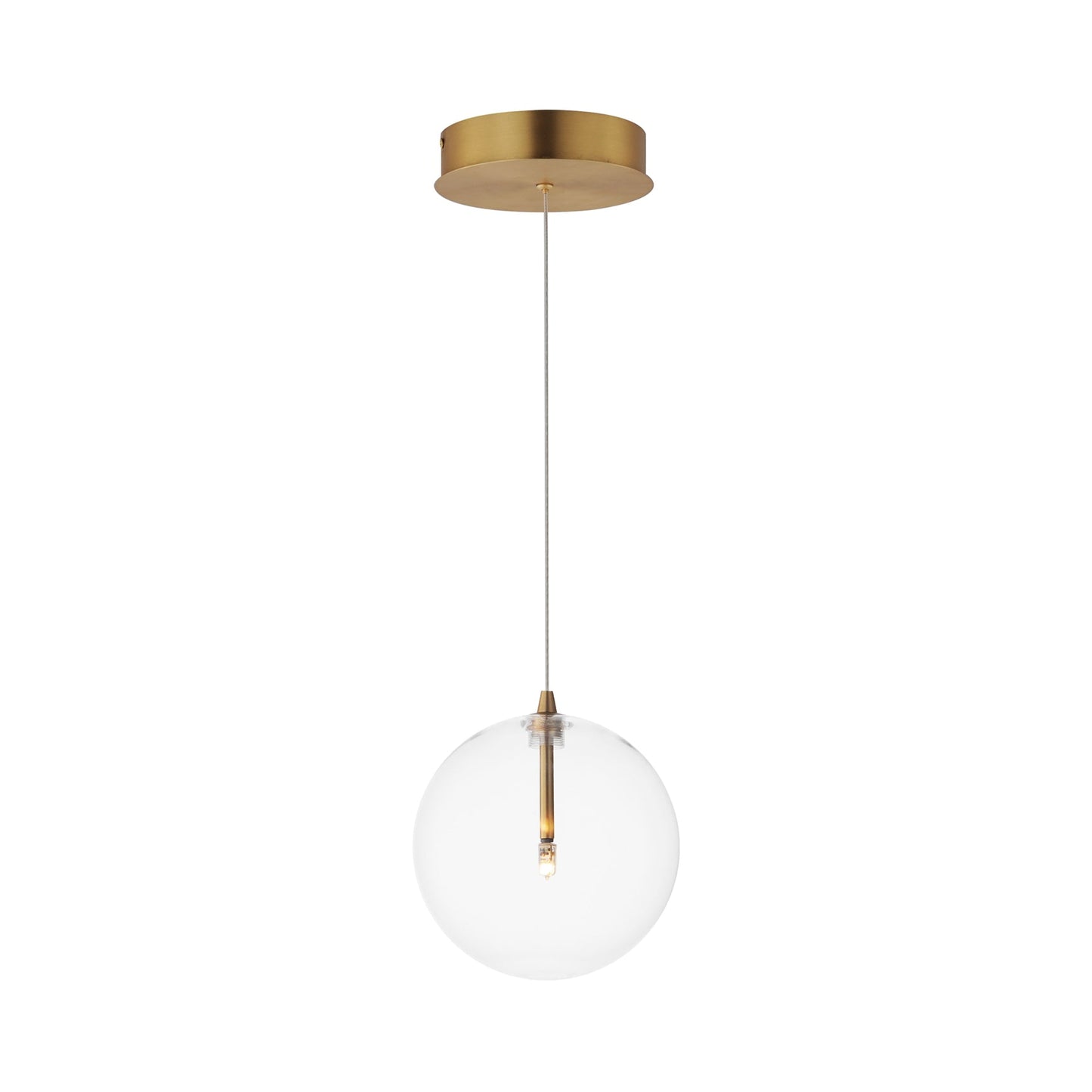 Global Pendant Light in Natural Aged Brass.