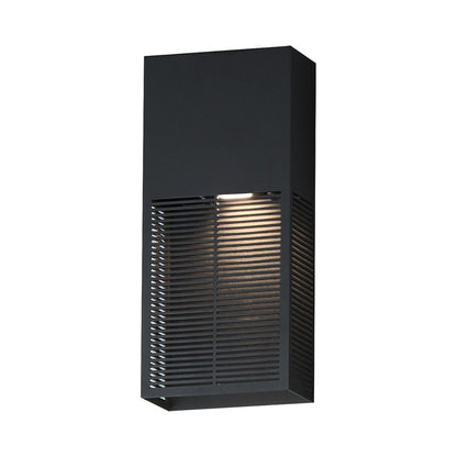 Grate Outdoor LED Single Wall Light in Black.