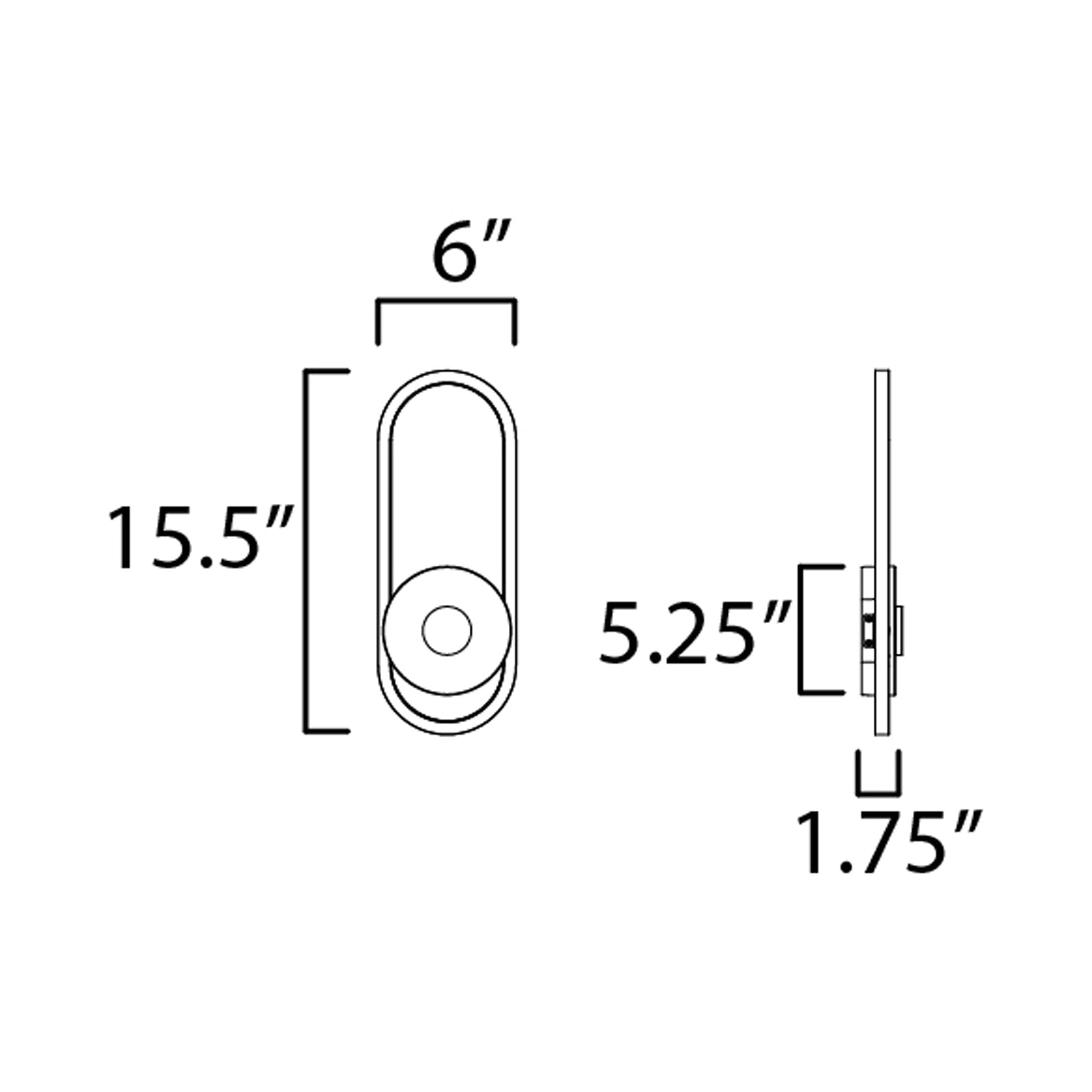Gravity Outdoor LED Wall Light - line drawing.