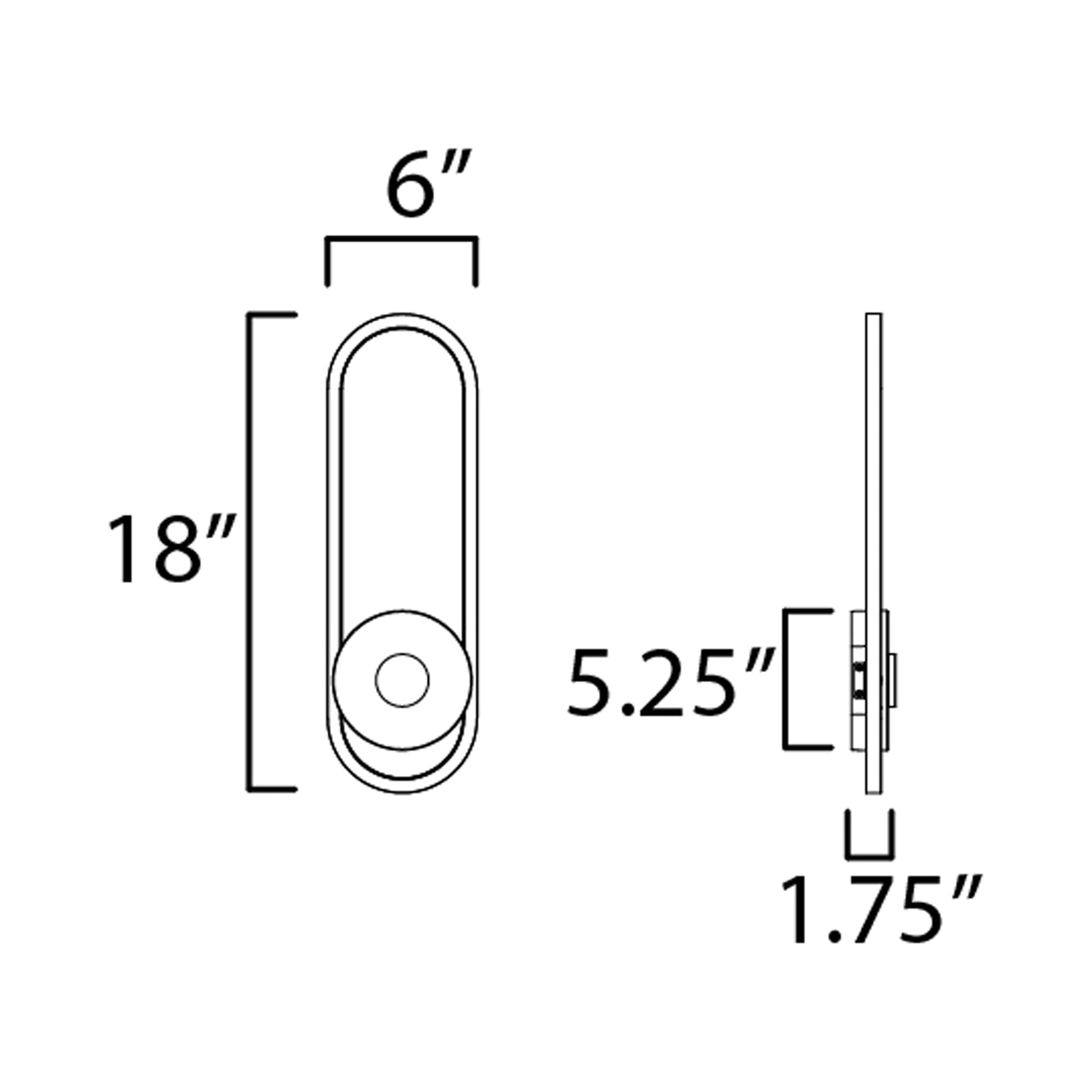 Gravity Outdoor LED Wall Light - line drawing.
