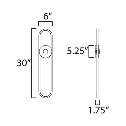 Gravity Outdoor LED Wall Light - line drawing.