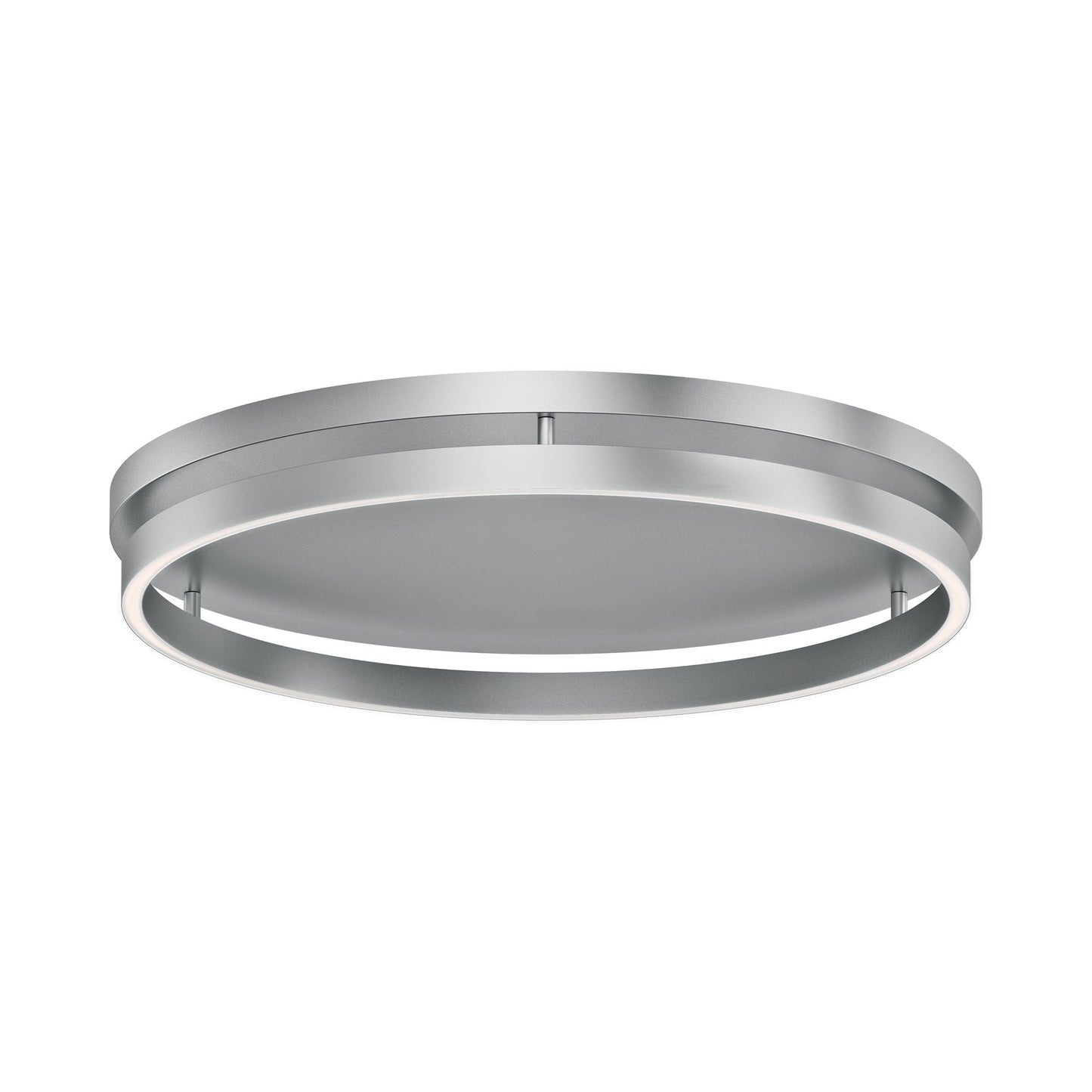 Groove LED Flush Mount Ceiling Light in Brushed Aluminum.