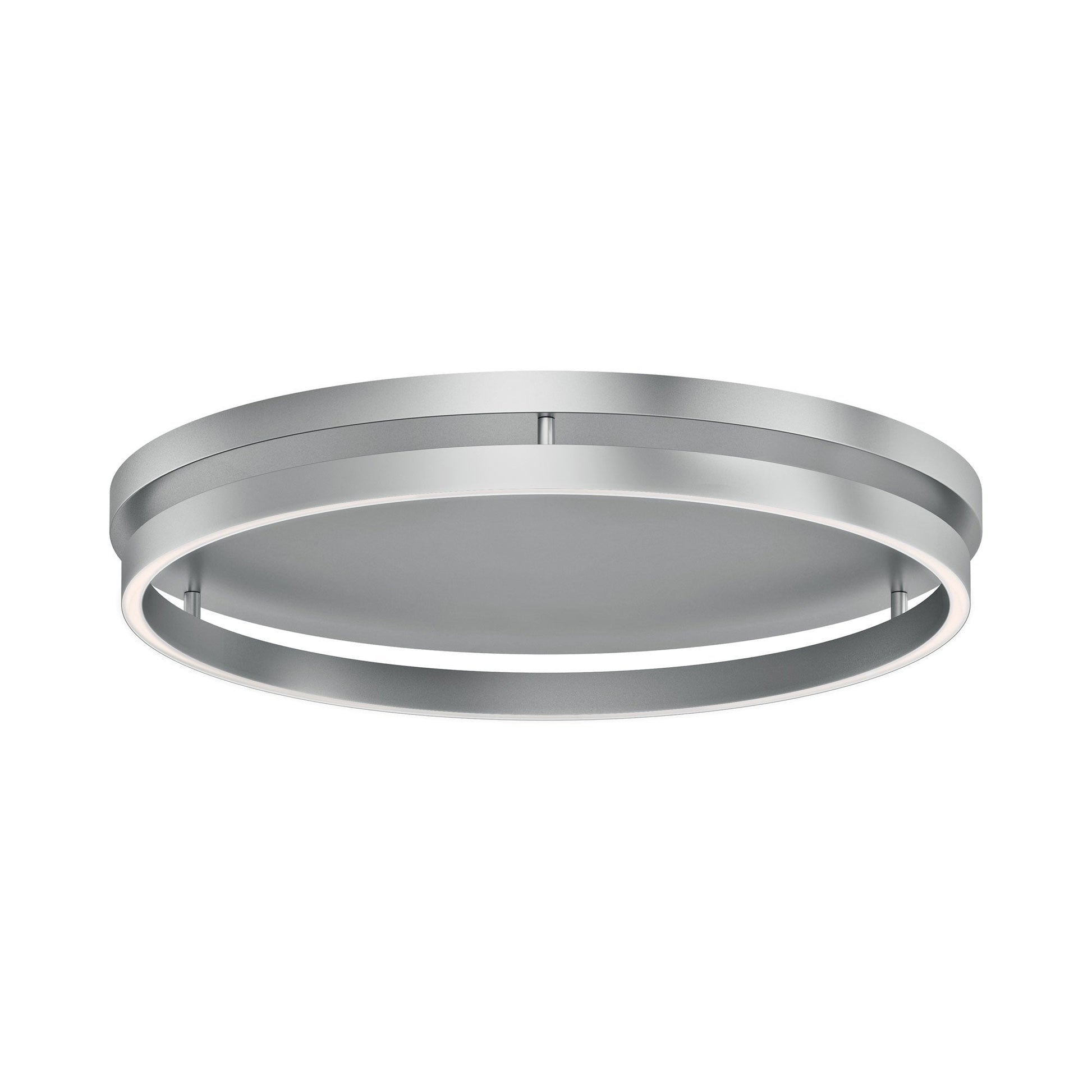 Groove LED Flush Mount Ceiling Light in Brushed Aluminum.