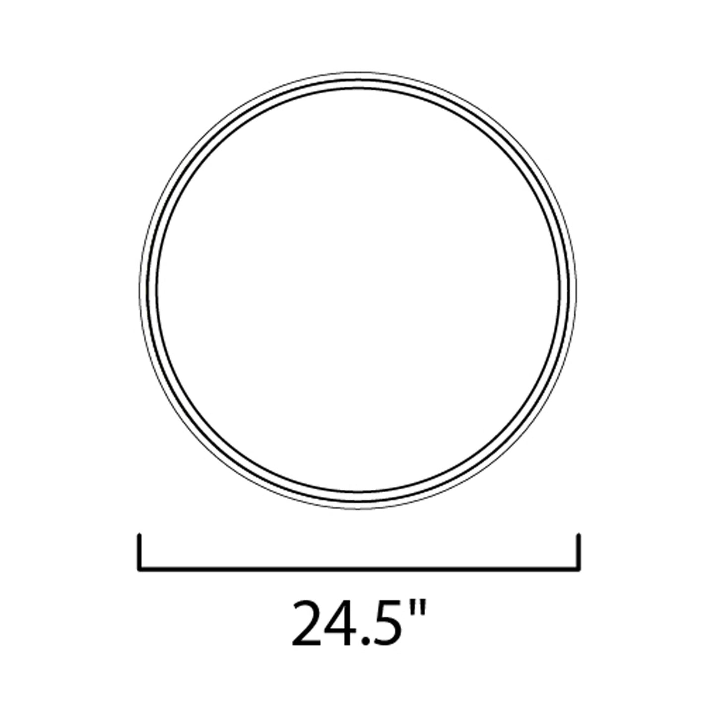 Groove LED Flush Mount Ceiling Light - line drawing.