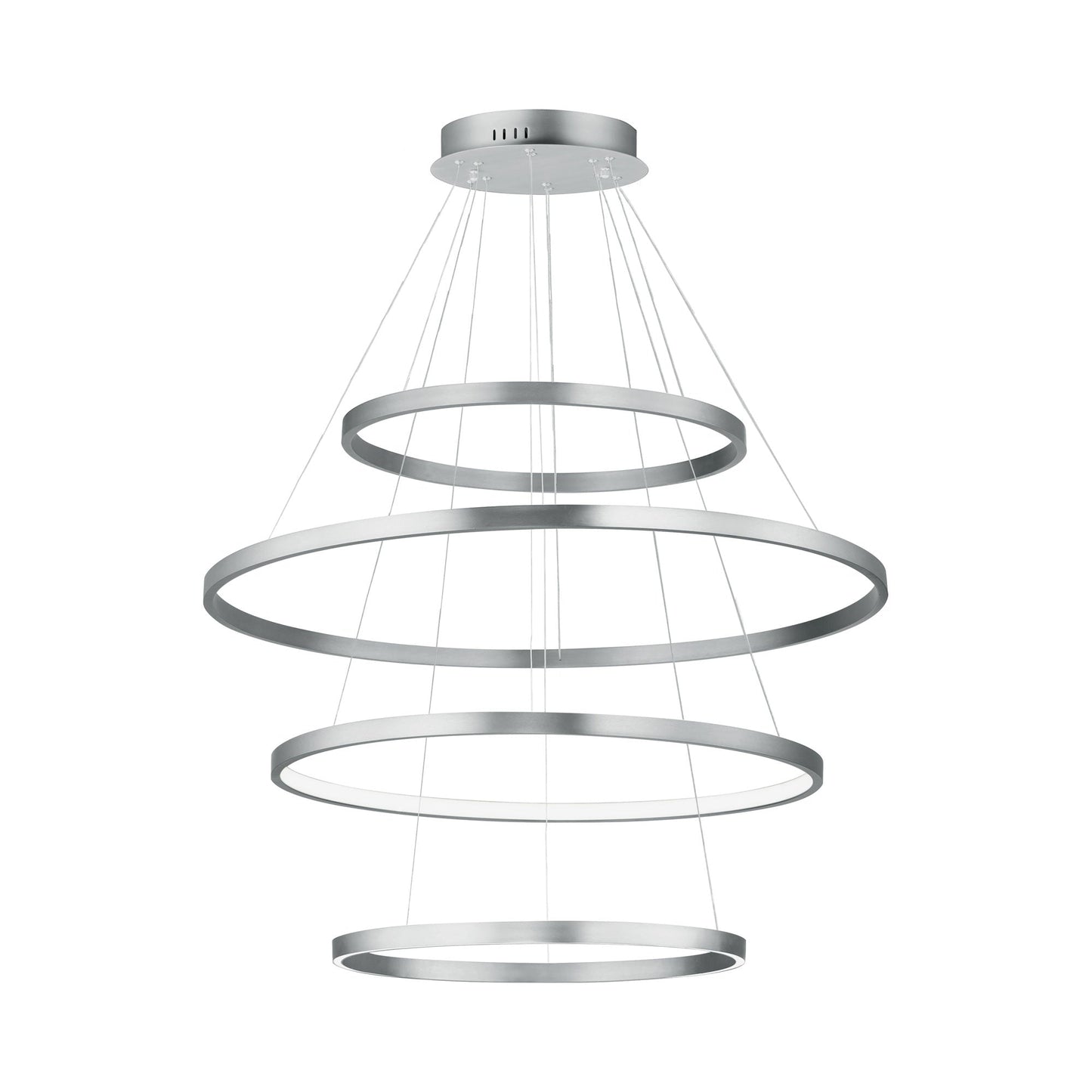 Groove LED Multi Tier Chandelier in Brushed Aluminum (2700K/3000K/3500K/4000K/5000K).