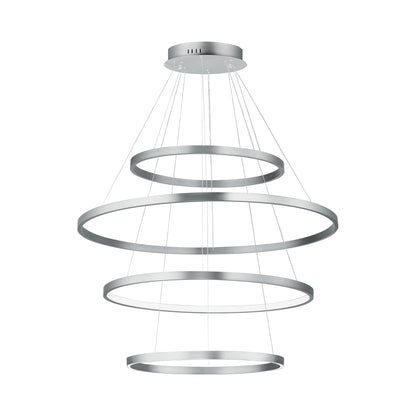 Groove LED Multi Tier Chandelier in Brushed Aluminum (2700K/3000K/3500K/4000K/5000K).