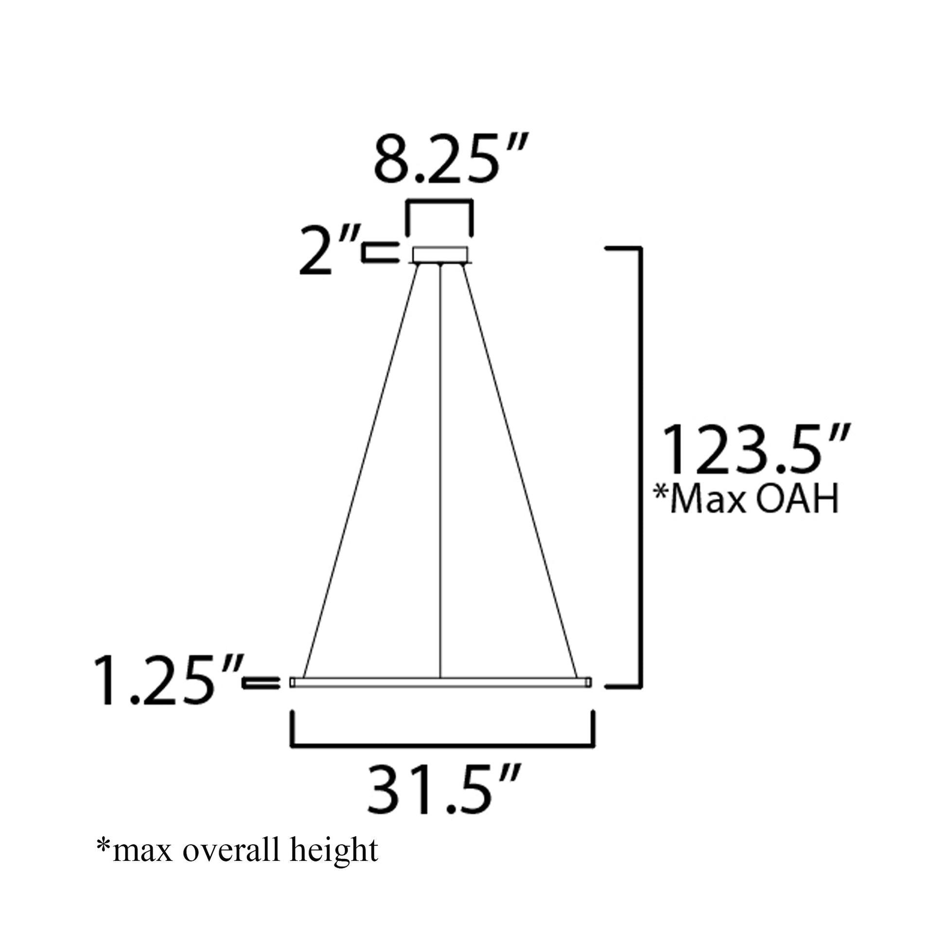 Groove LED Pendant Light - line drawing.