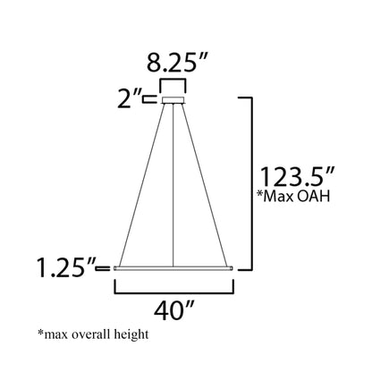 Groove LED Pendant Light - line drawing.