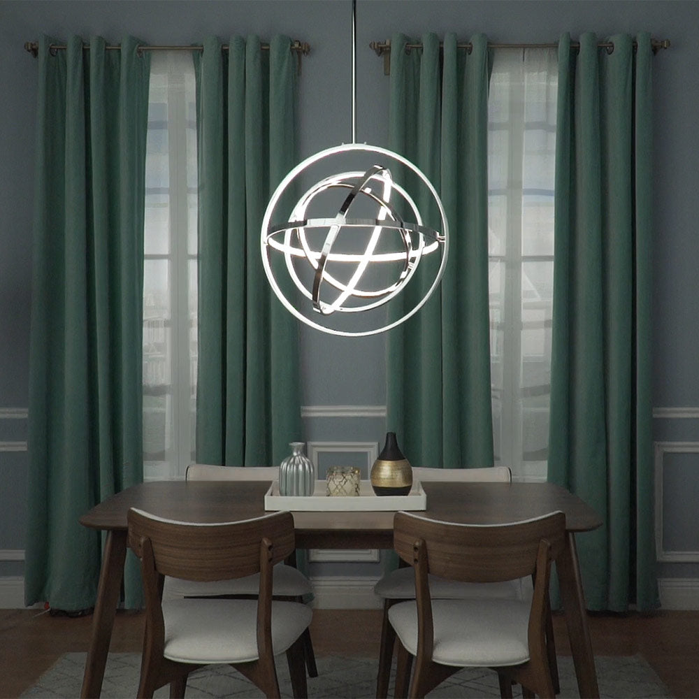 Gyro II LED Pendant Light in dining room.