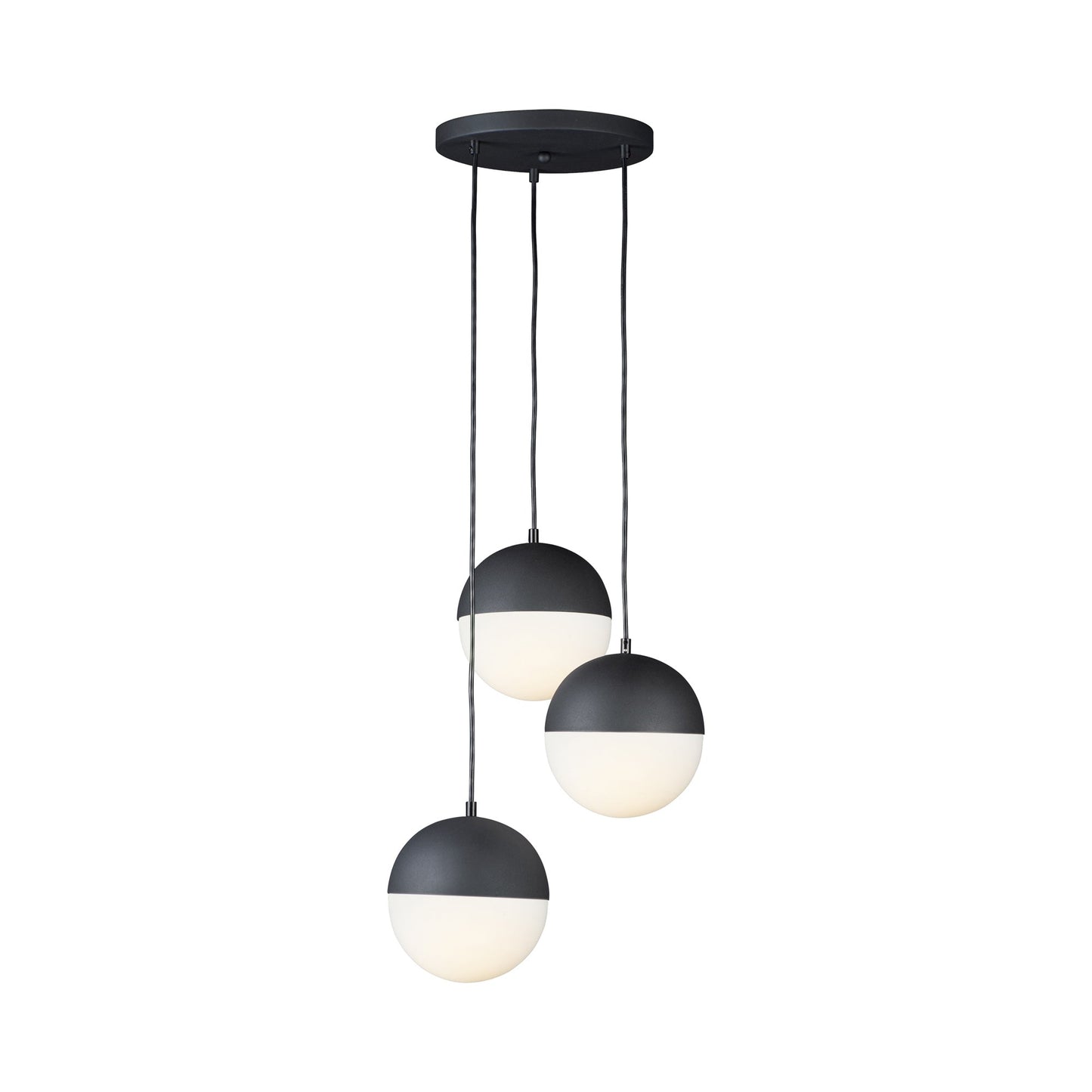 Half Moon Multi Light Pendant Light in Black.