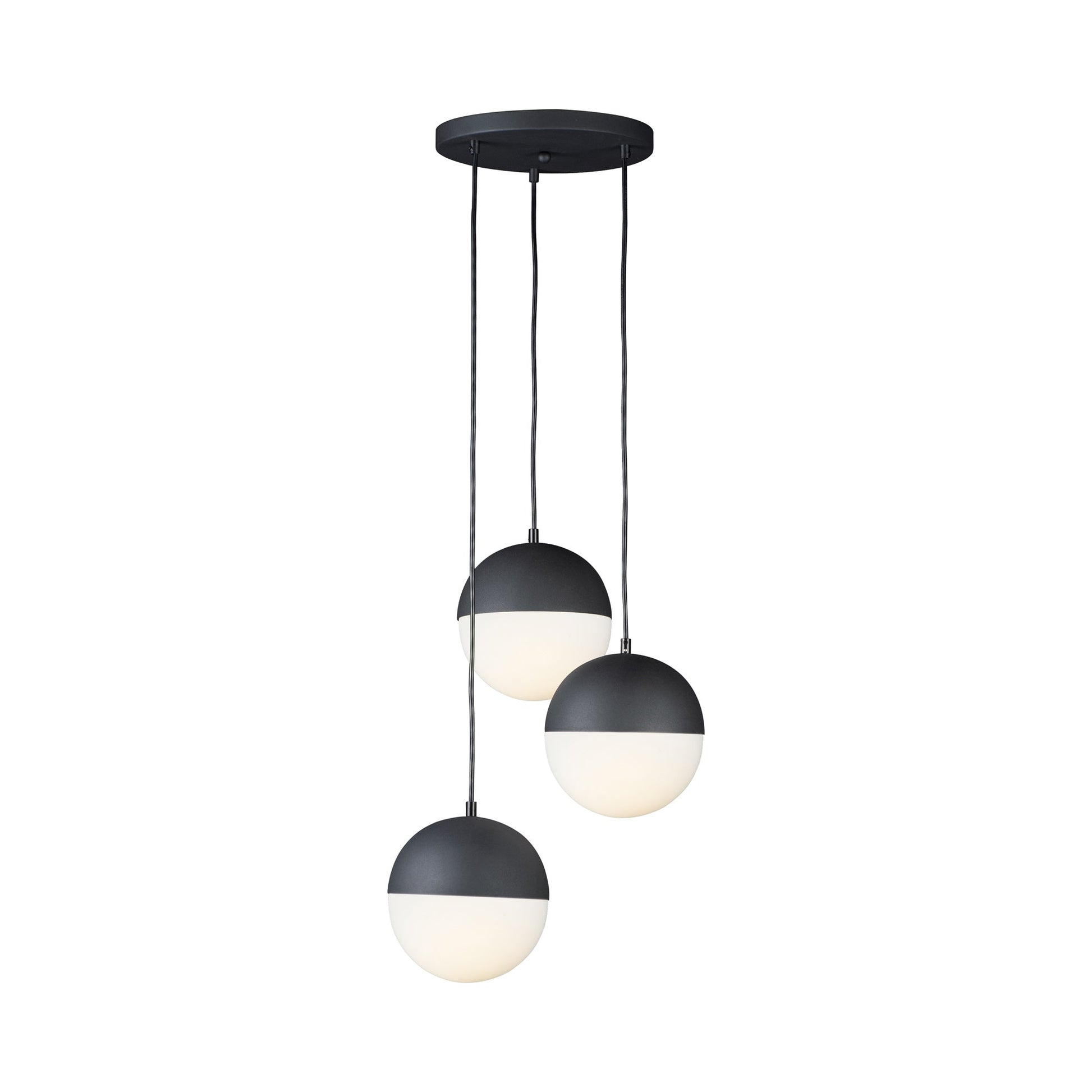 Half Moon Multi Light Pendant Light in Black.