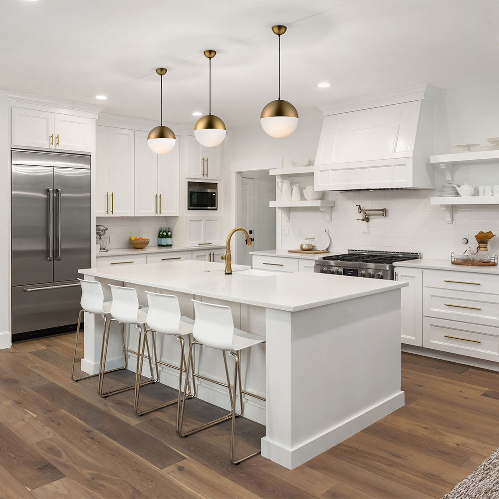 Half Moon Pendant Light in kitchen.