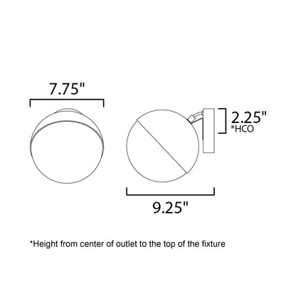 Half Moon Wall Light - line drawing.