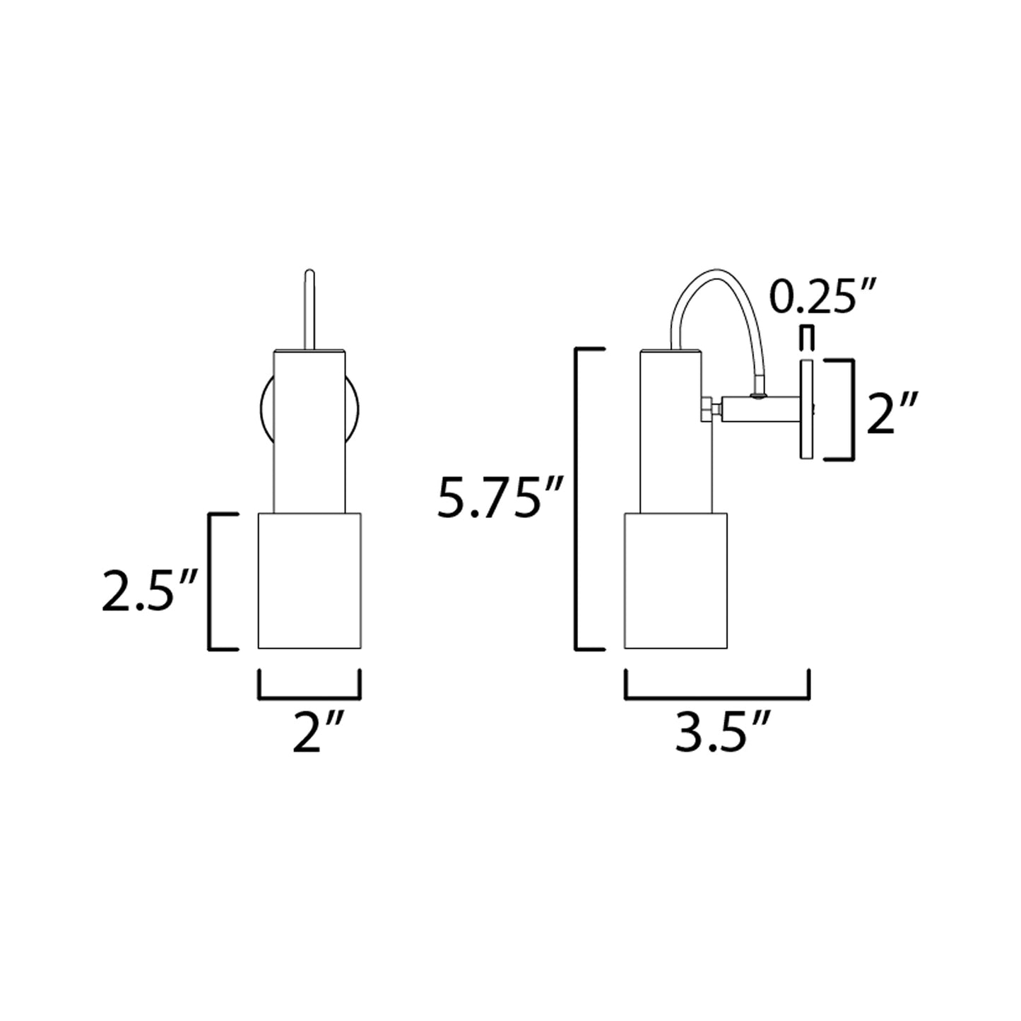 Handler LED Spot Light - line drawing.