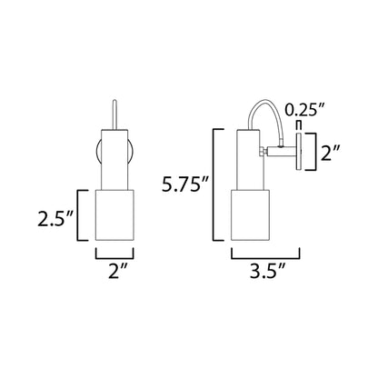 Handler LED Spot Light - line drawing.