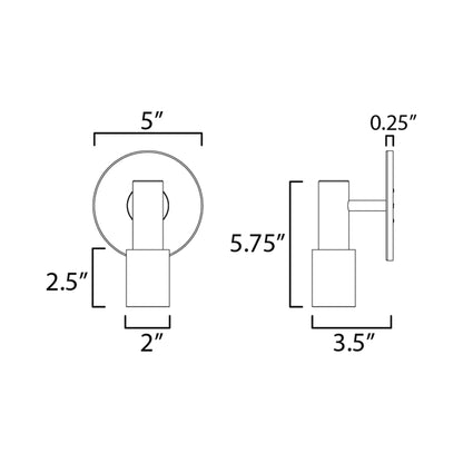 Handler LED Spot Light - line drawing.