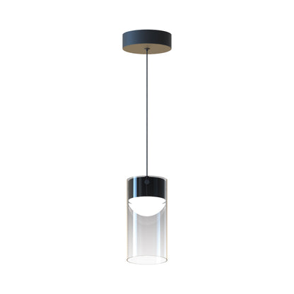 Highball LED Mini Pendant Light in Gunmetal (8.5-Inch/Graduating Smoke).