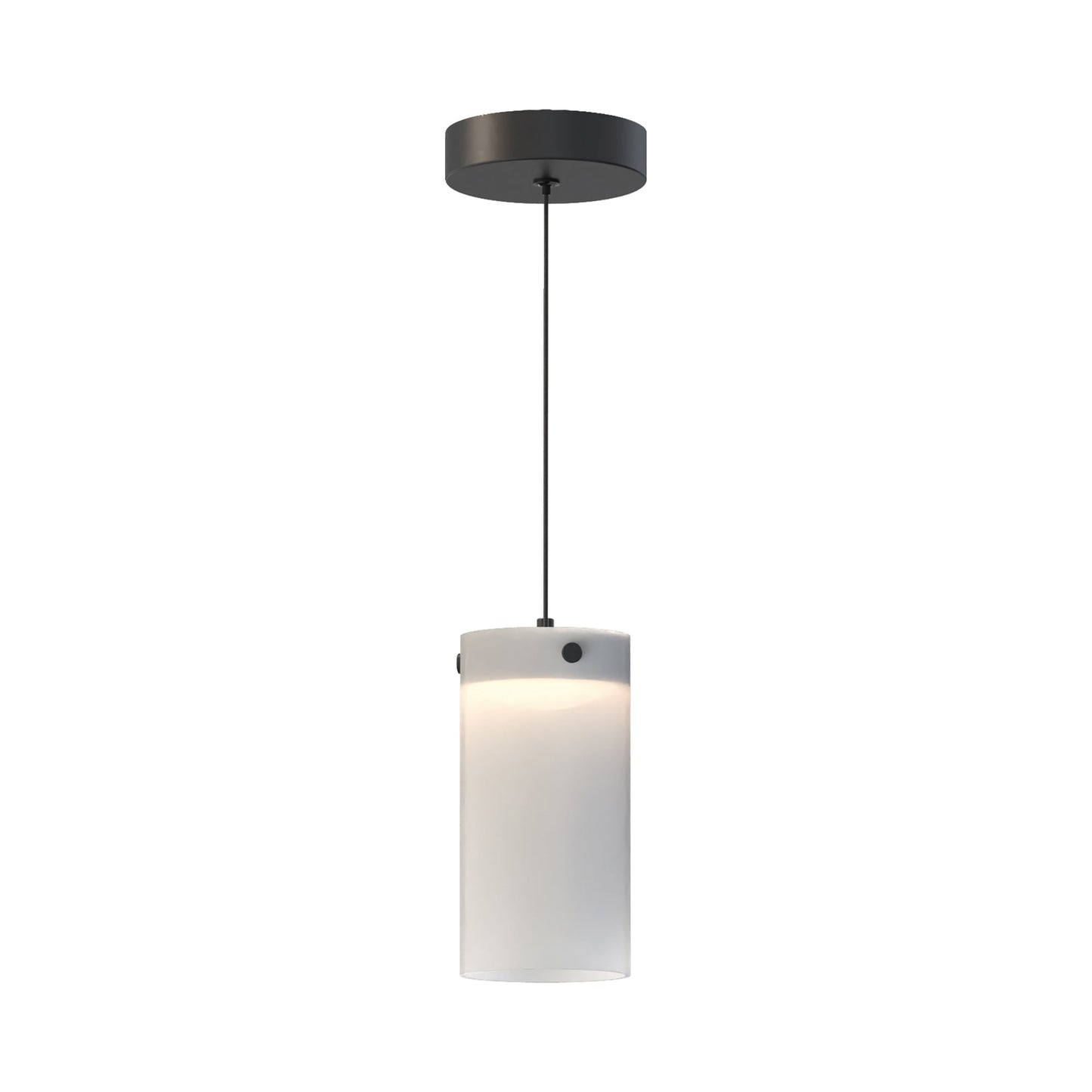 Highball LED Mini Pendant Light in Black (8.5-Inch/Translucent Frost).