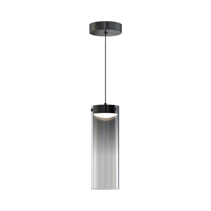 Highball LED Mini Pendant Light in Gunmetal (12.5-Inch/Graduating Smoke).