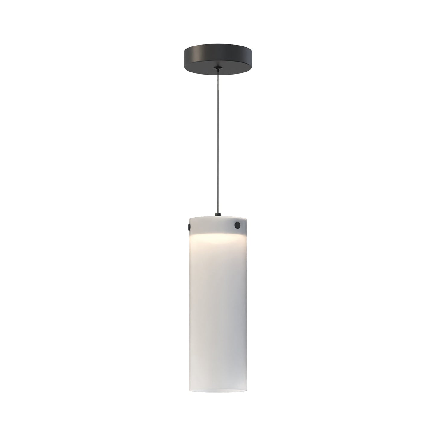 Highball LED Mini Pendant Light in Black (12.5-Inch/Translucent Frost).