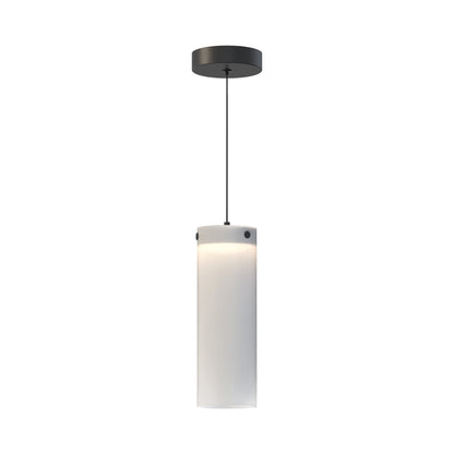 Highball LED Mini Pendant Light in Black (12.5-Inch/Translucent Frost).
