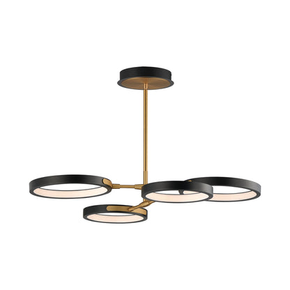 Hoopla LED Chandelier in Black/Gold.
