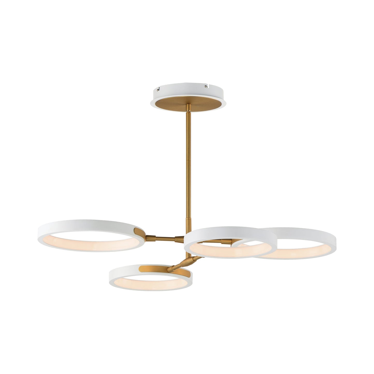 Hoopla LED Chandelier in White/Gold.