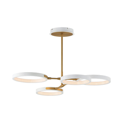 Hoopla LED Chandelier in White/Gold.