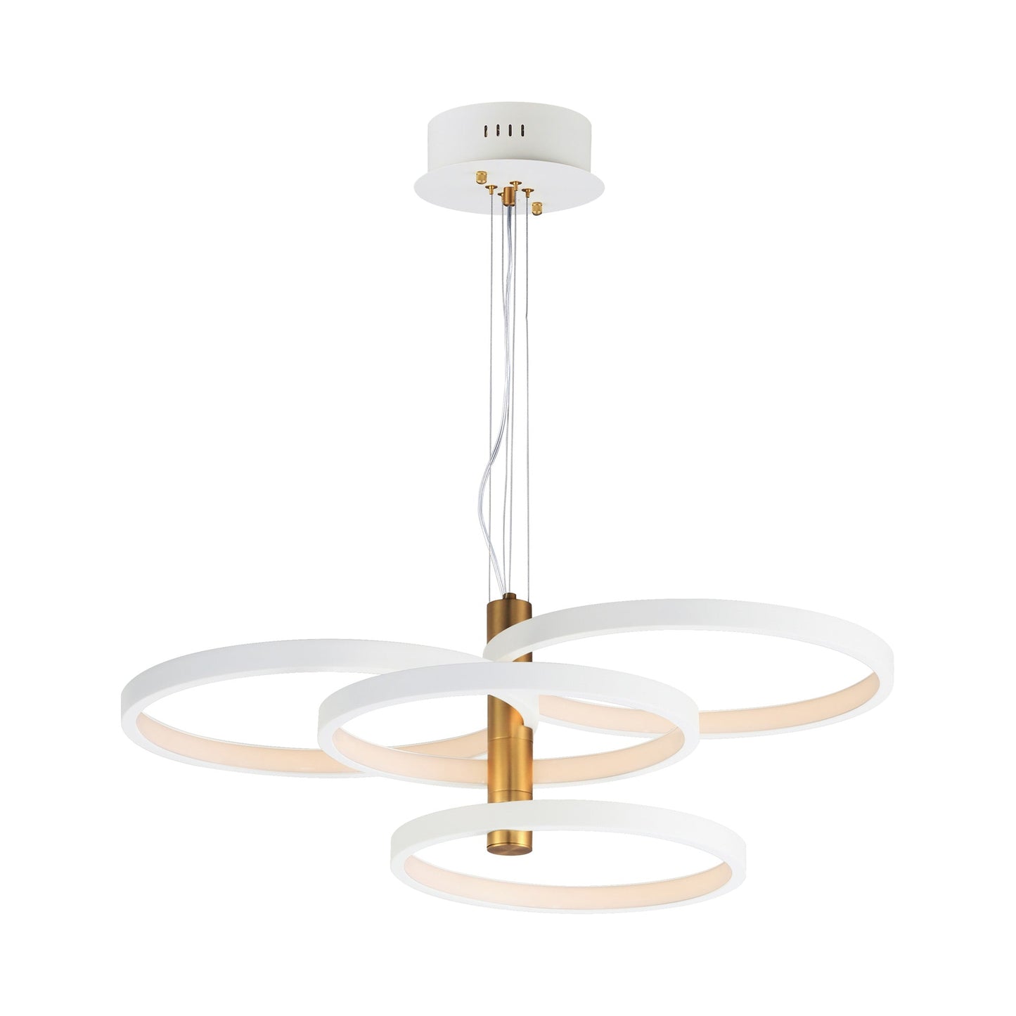 Hoopla LED Multi Light Pendant Light in White/Gold (4-Light).