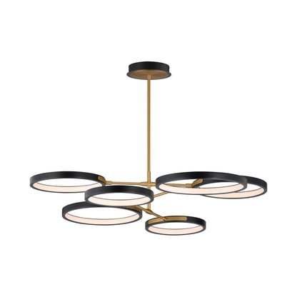 Hoopla LED Pendant Light in Black/Gold.