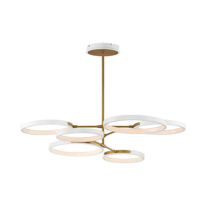 Hoopla LED Pendant Light in White/Gold.