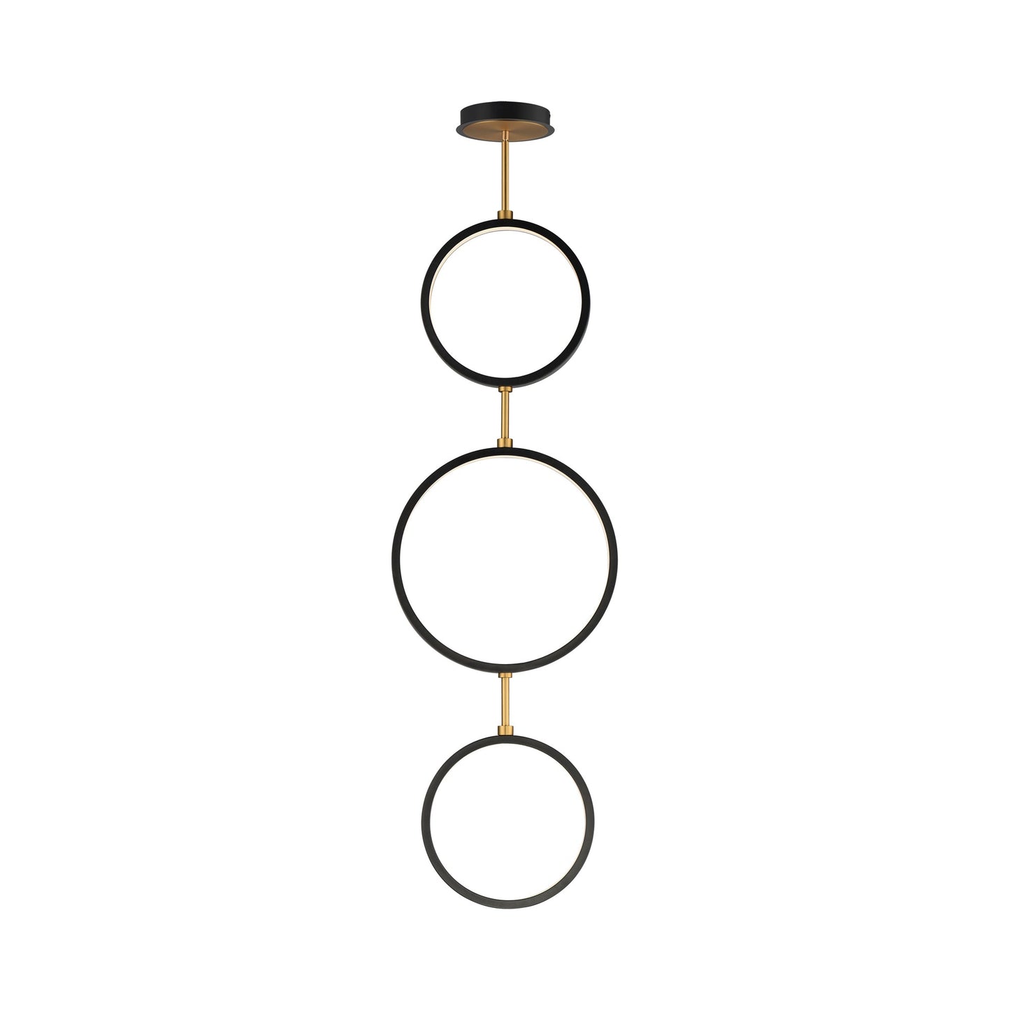 Hoopla LED Ring Pendant Light in Black/Gold (3-Light).