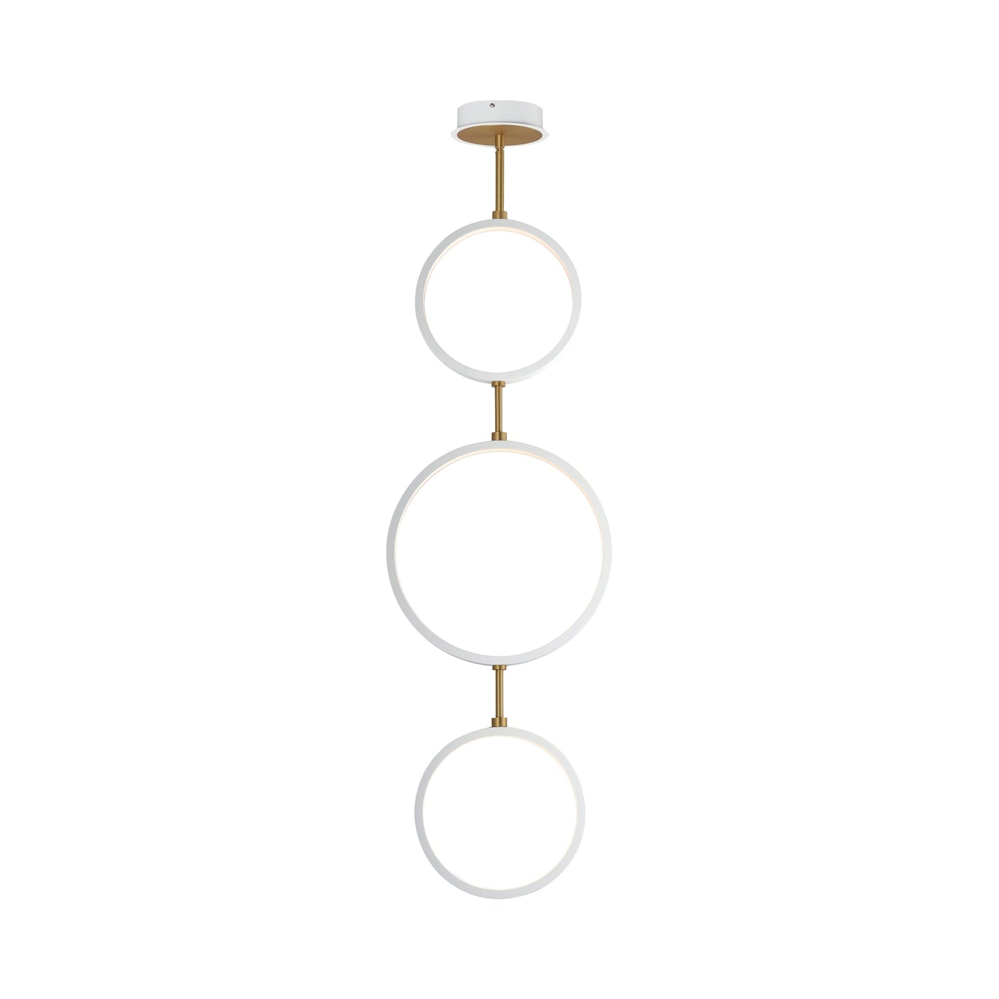 Hoopla LED Ring Pendant Light in White/Gold (3-Light).