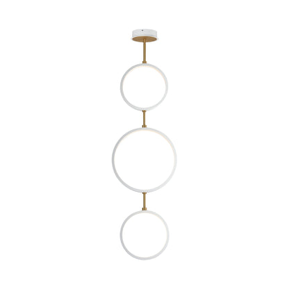 Hoopla LED Ring Pendant Light in White/Gold (3-Light).