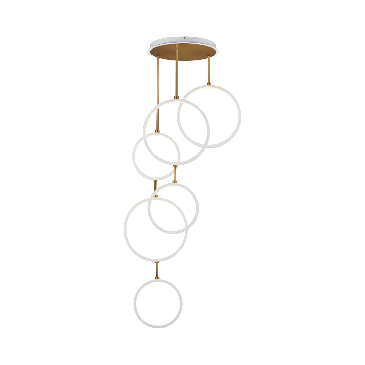 Hoopla LED Ring Pendant Light in White/Gold (6-Light).