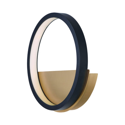Hoopla LED Wall Light in Black/Gold.