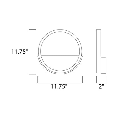 Hoopla LED Wall Light - line drawing.