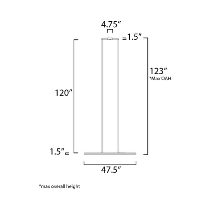 Hoops LED Linear Pendant Light - line drawing.