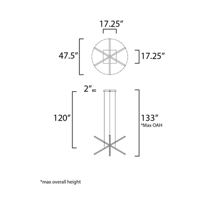 Hover LED Multi Light Pendant Light- line drawing.